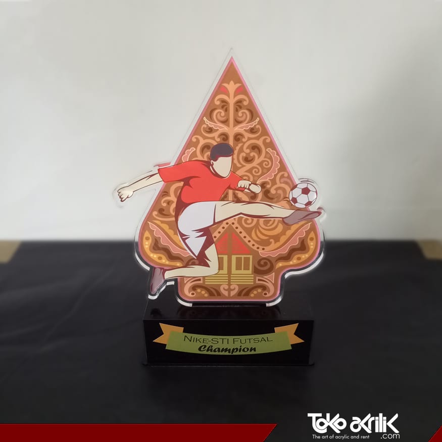 Jual Plakat Akrilik Custom Trophy Juara Futsal Tokoakrilik